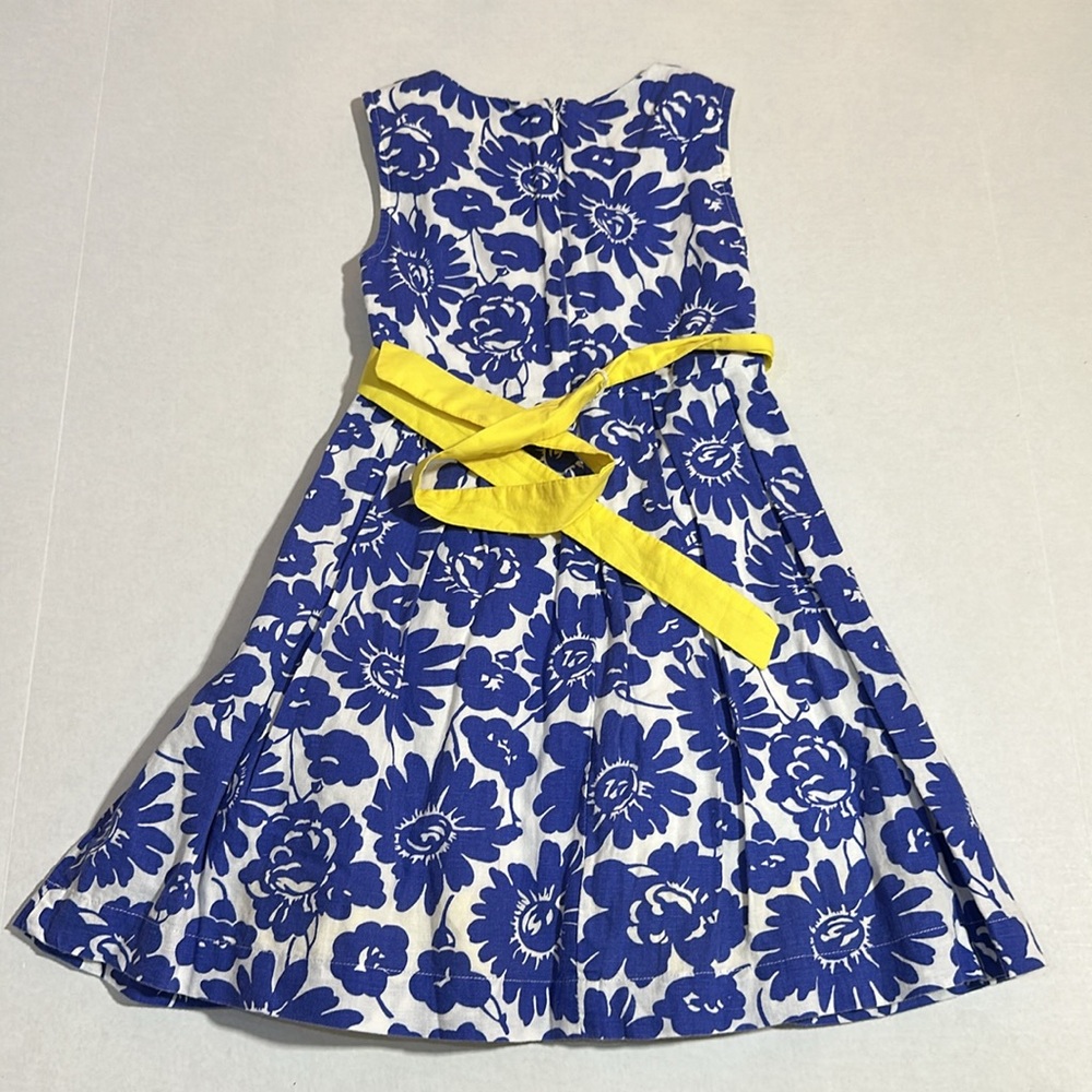 Mini Boden Floral Blue and Yellow Kids Dress - Picture 8 of 10